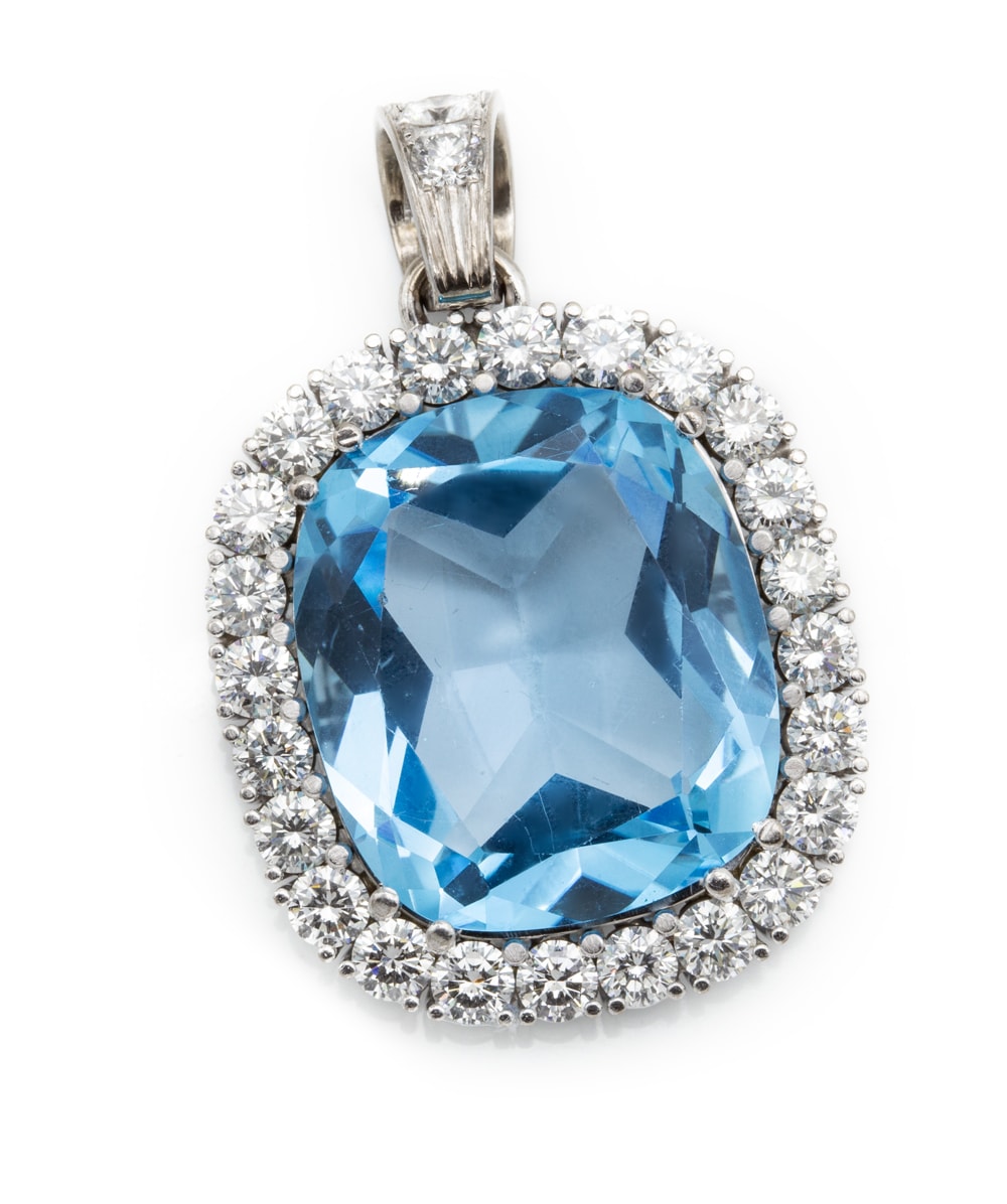 Brillantanhänger Topas 750er Weißgold