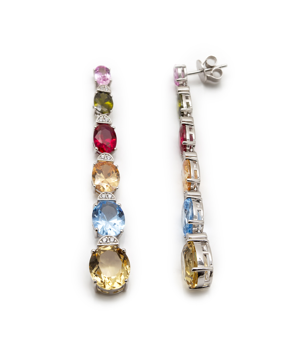 Ohrhänger Multi Zirkonia 925er Silber