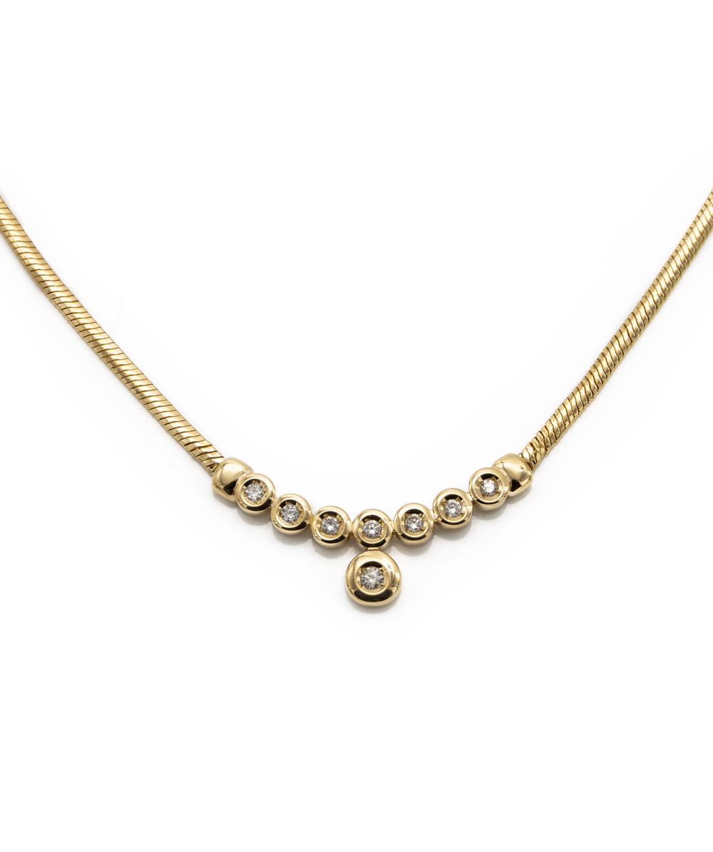 Halskette mit Brillanten 585 Gelbgold