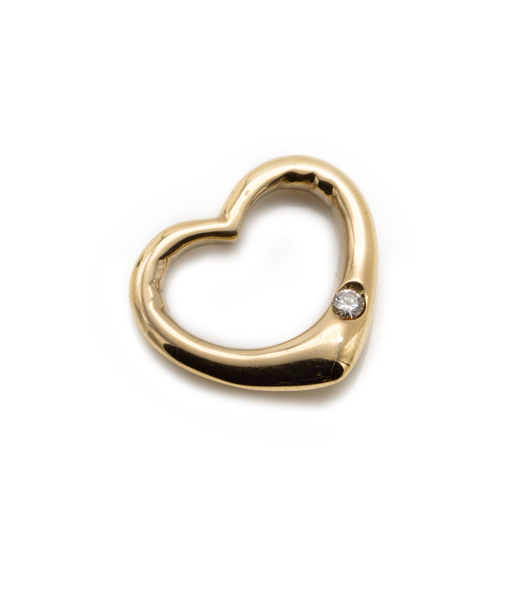 Herzanhänger mit Brillantsolitär 585er Gelbgold