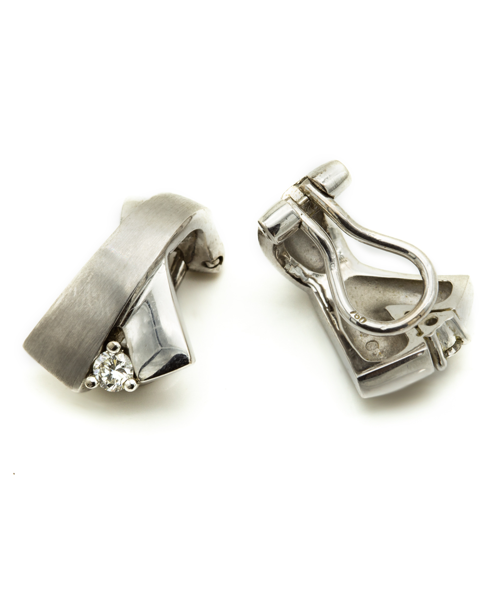 Ohrclips mit Brillanten 750er Weißgold