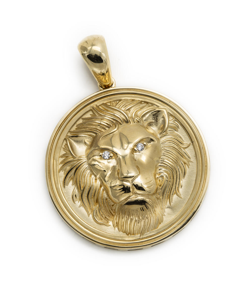 Anhänger Löwe mit Zirkonia 585er Gelbgold