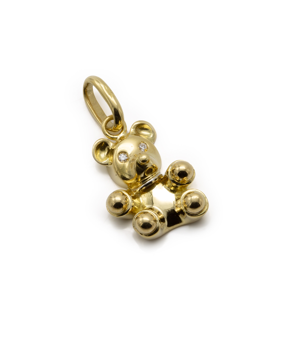 Anhänger Bär mit Brillanten 750er Gelbgold