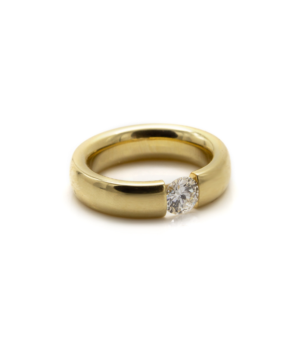 Ring mit Brillantsolitär 585er Gelbgold