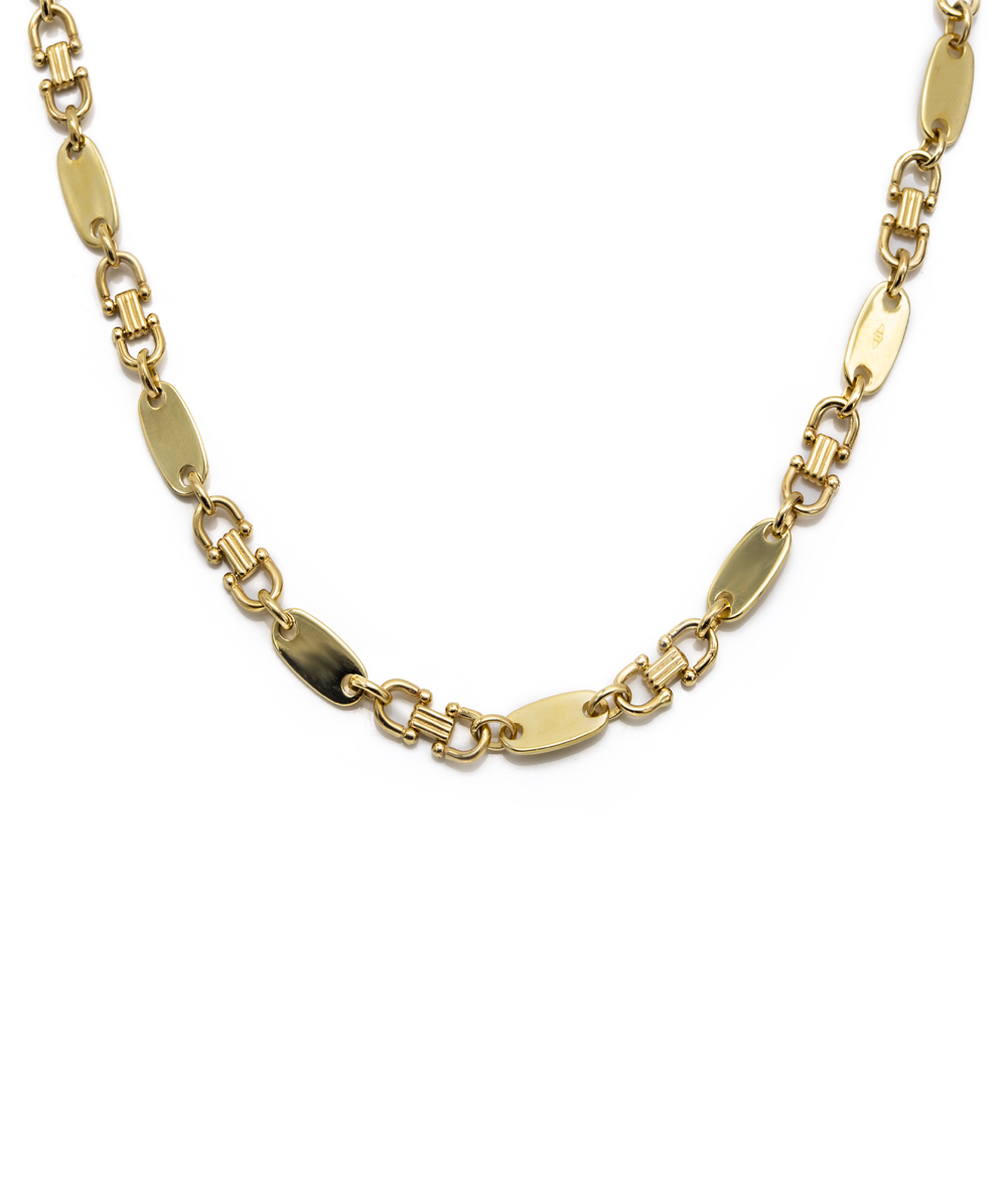 Plattenkette massiv 585er Gelbgold