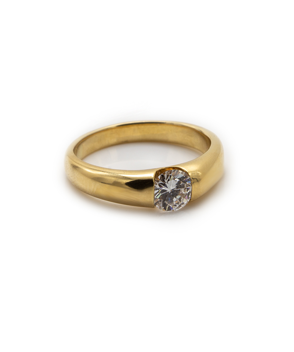 Ring mit Brillantsolitär 585er Gelbgold