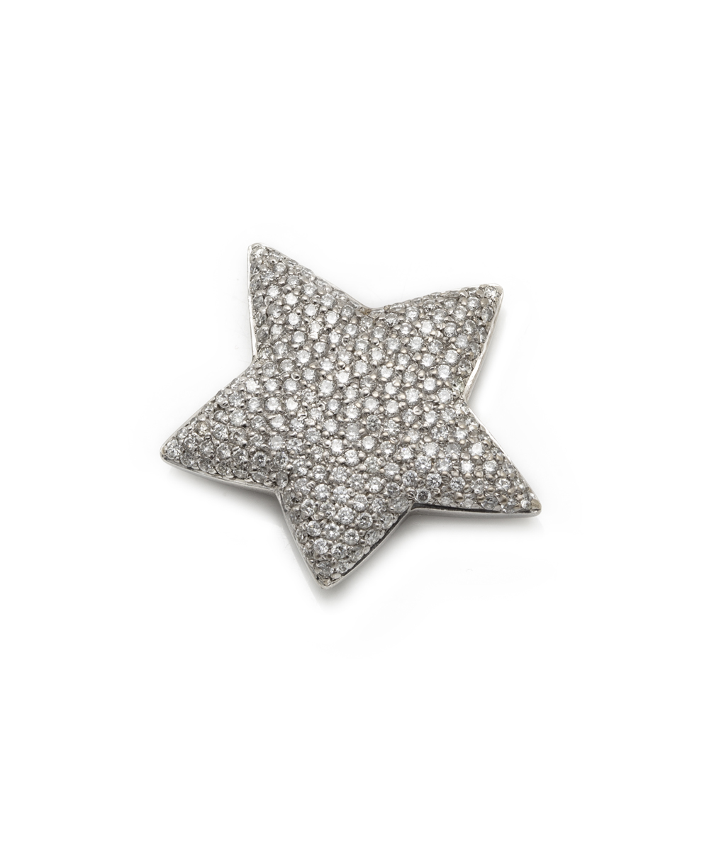 Sternanhänger mit Brillanten 750er Weißgold