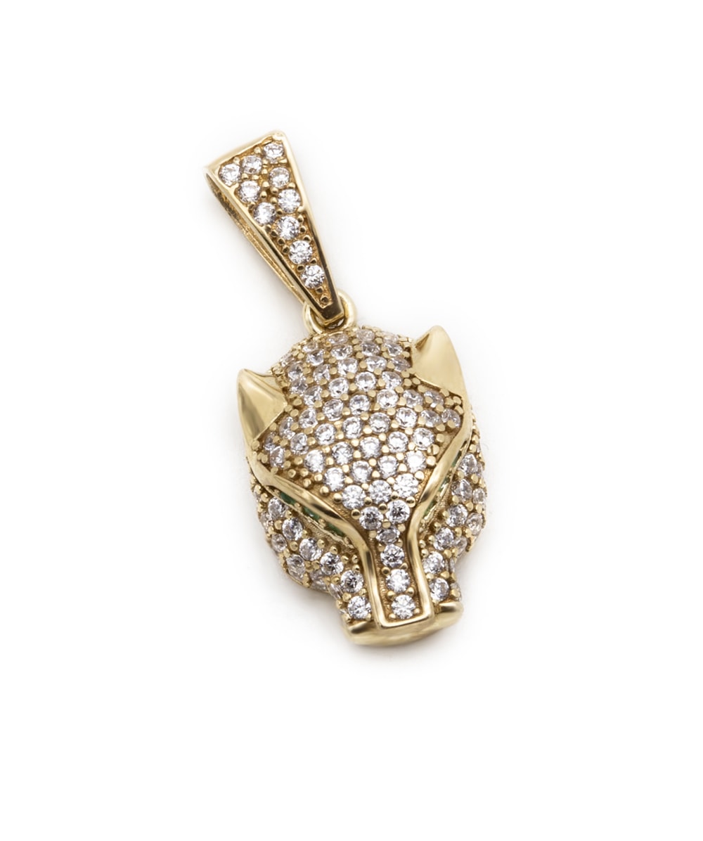 Anhänger Panther Zirkonia 333er Gelbgold