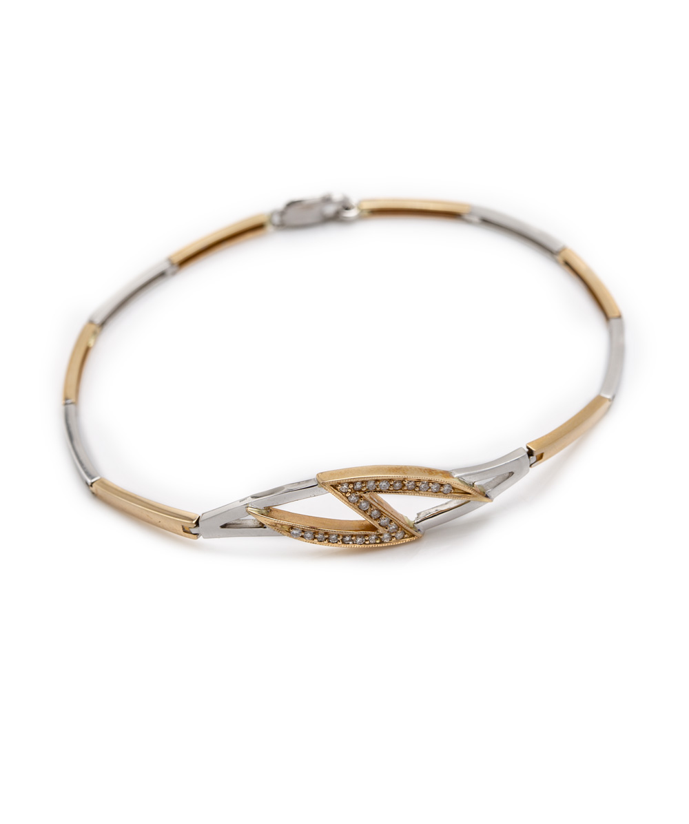 Armband mit Brillanten 750er Gold bicolor