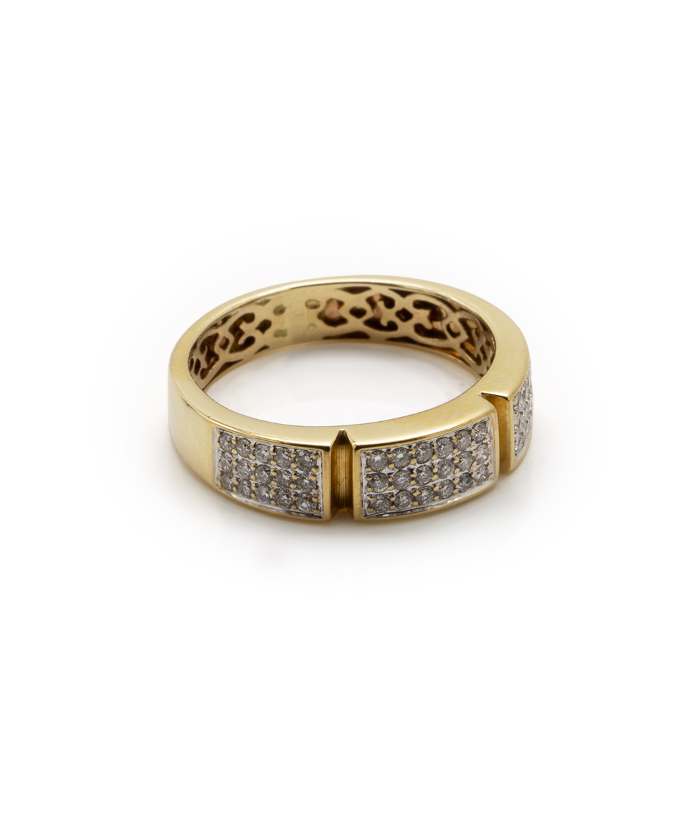 Ring mit Brillanten 585er Gold bicolor
