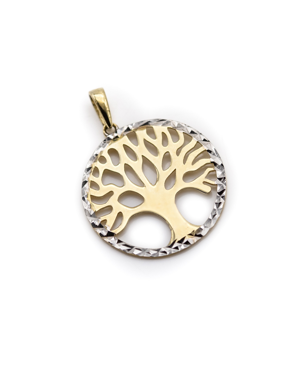 Anhänger Lebensbaum 333er bicolor