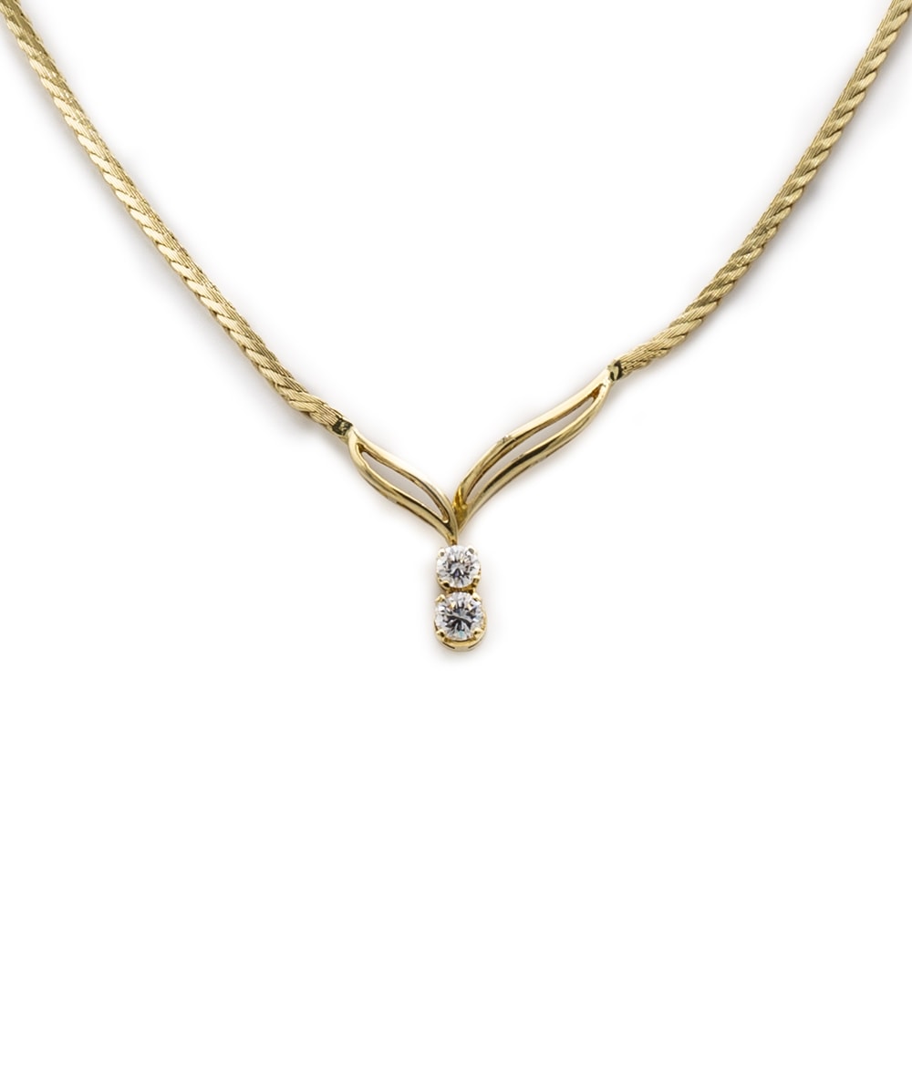 Collier mit Brillanten 750er Gelbgold