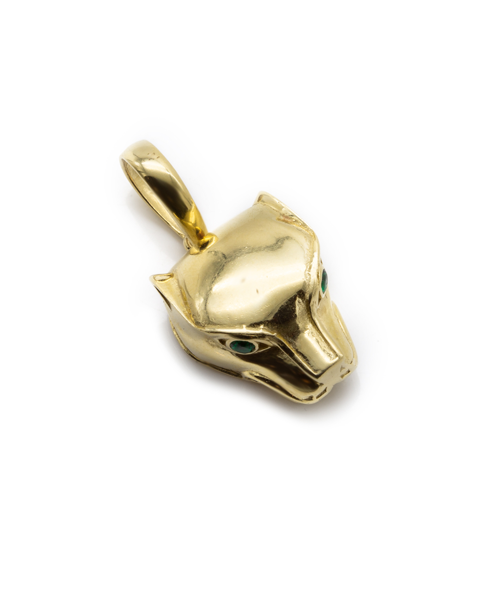Anhänger Panther mit Farbstein 585er Gelbgold