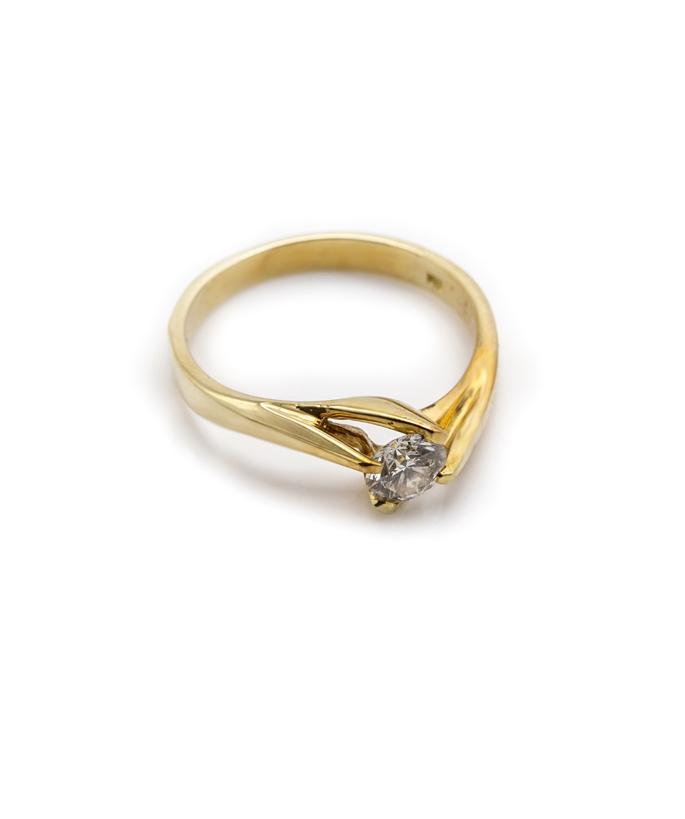 Ring mit Brillantsolitär 585er Gelbgold