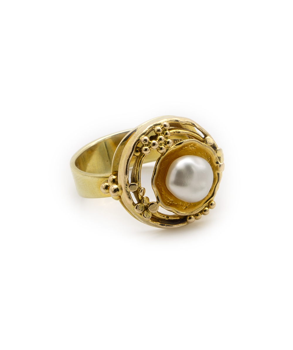 Ring mit Perle 585er Gelbgold