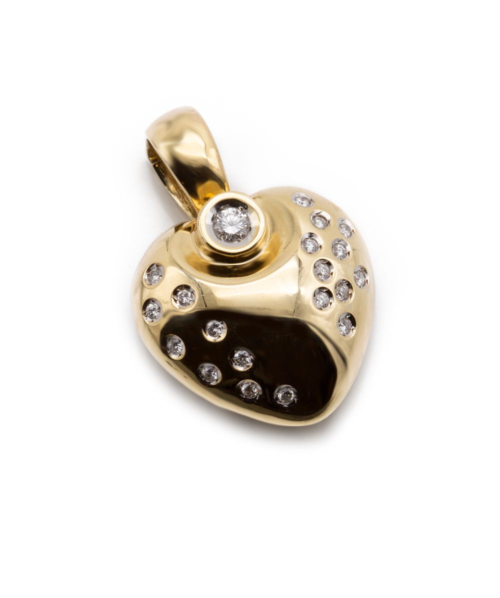 Herzanhänger mit Brillanten 585er bicolor