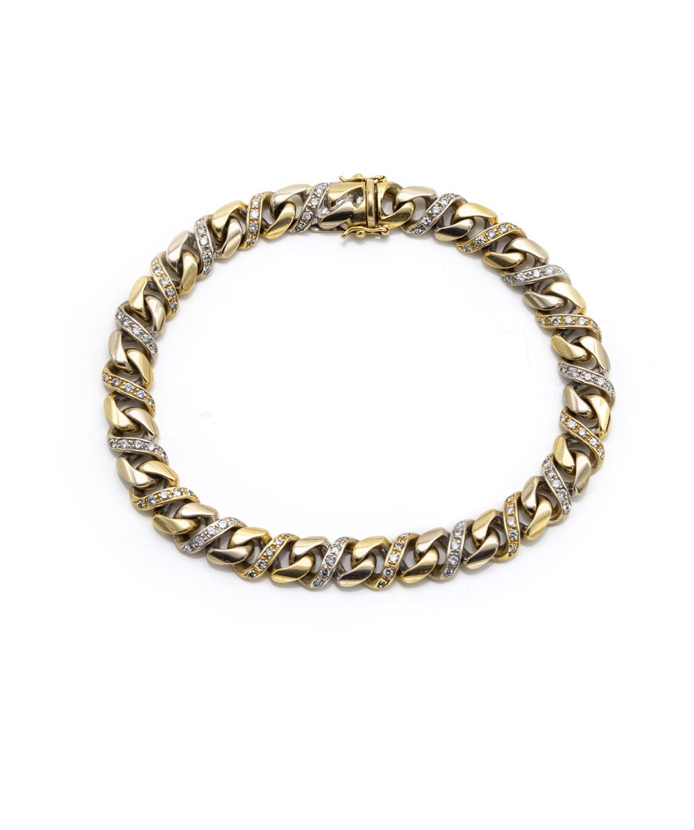 Armband mit Brillanten 750er Gold bicolor