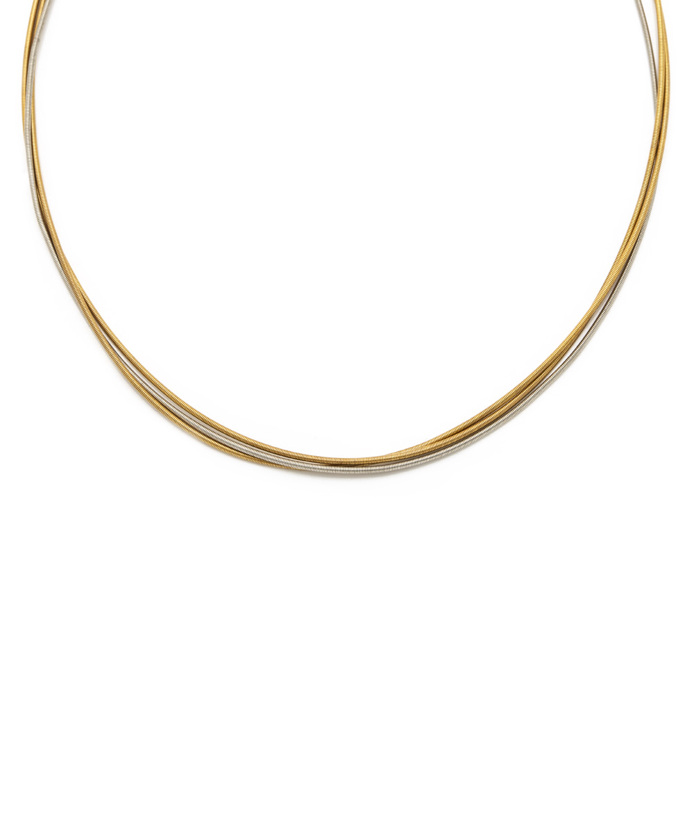 Halsreif 750/950er Gelbgold und Platin