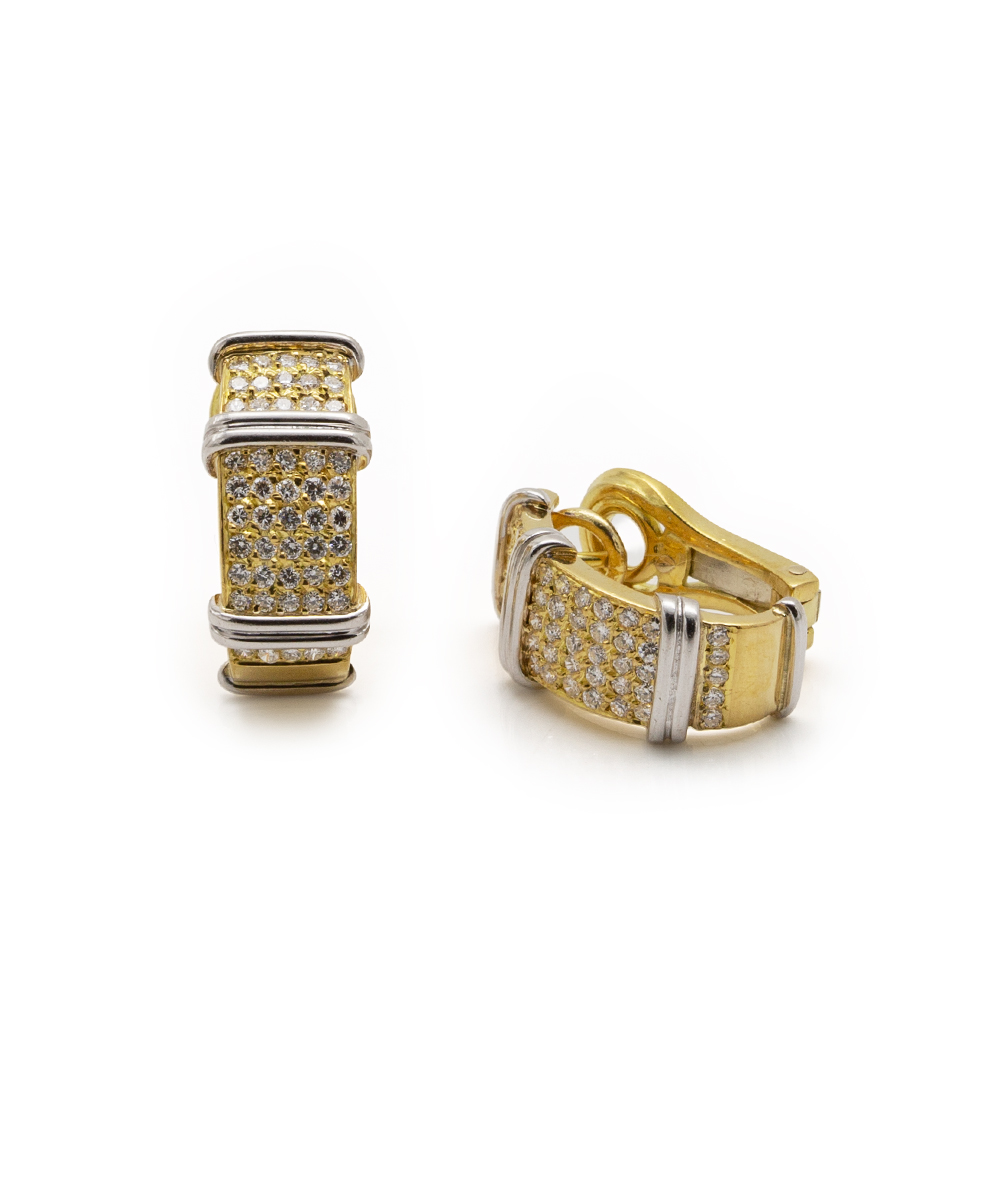 Ohrsteck-Clips mit Brillanten 750er Gold bicolor